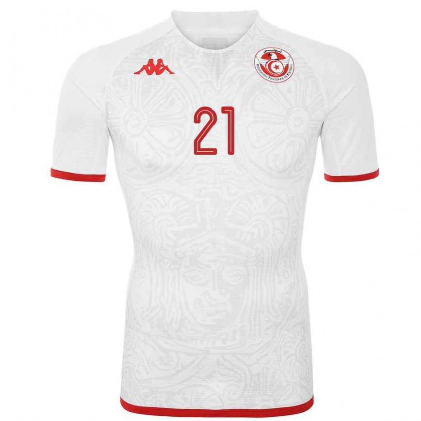 Hombre Camiseta Túnez Hamza Mathlouthi #21 Blanco 2ª Equipación 22-24 Argentina