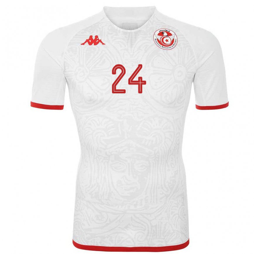 Hombre Camiseta Túnez Rami Kaib #24 Blanco 2ª Equipación 22-24 Argentina