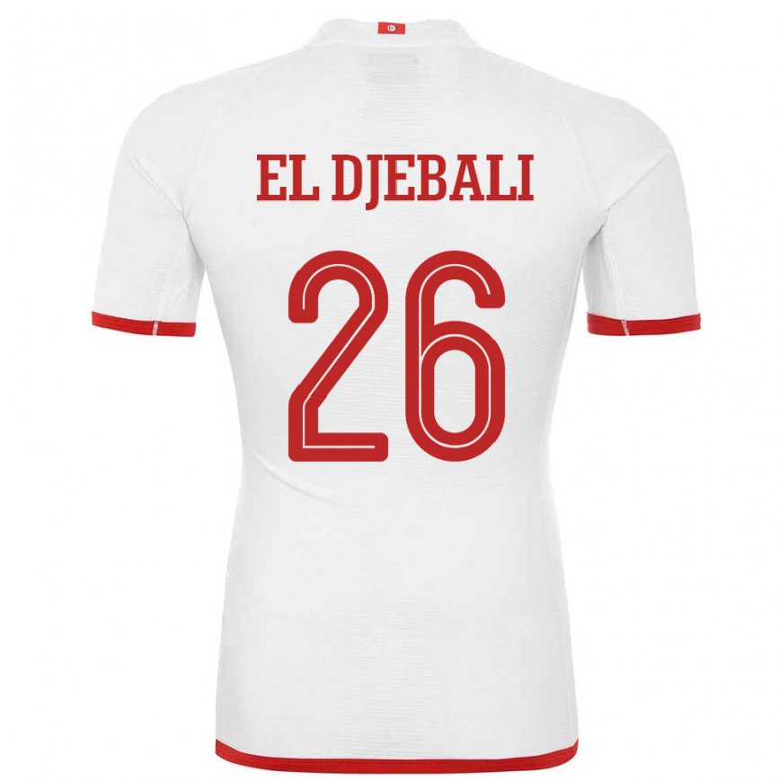 Hombre Camiseta Túnez Chaim El Djebali #26 Blanco 2ª Equipación 22-24 Argentina