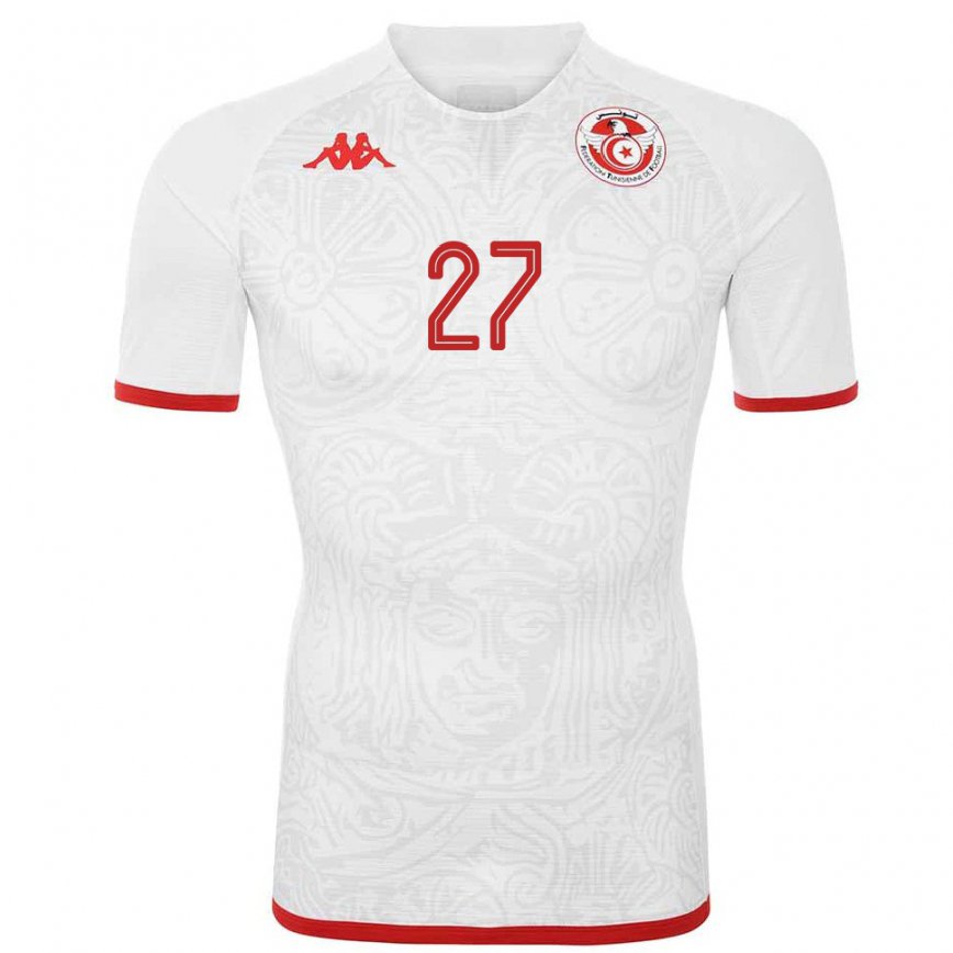 Hombre Camiseta Túnez Issam Jebali #27 Blanco 2ª Equipación 22-24 Argentina