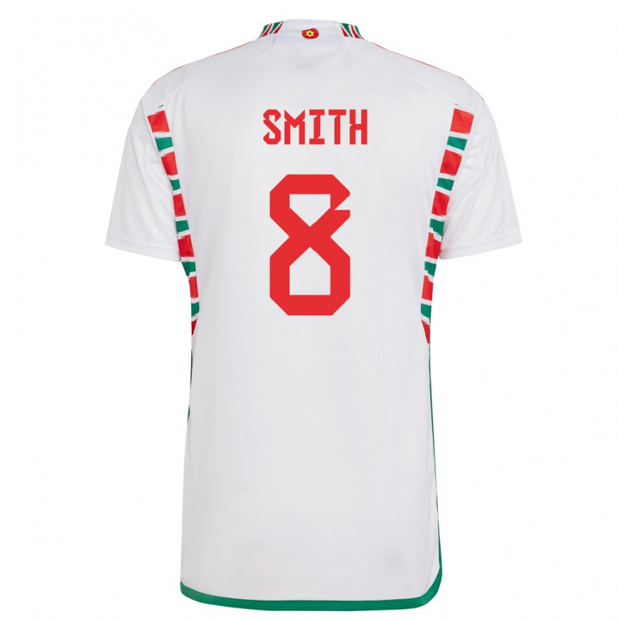 Hombre Camiseta Gales Matt Smith #8 Blanco 2ª Equipación 22-24 Argentina