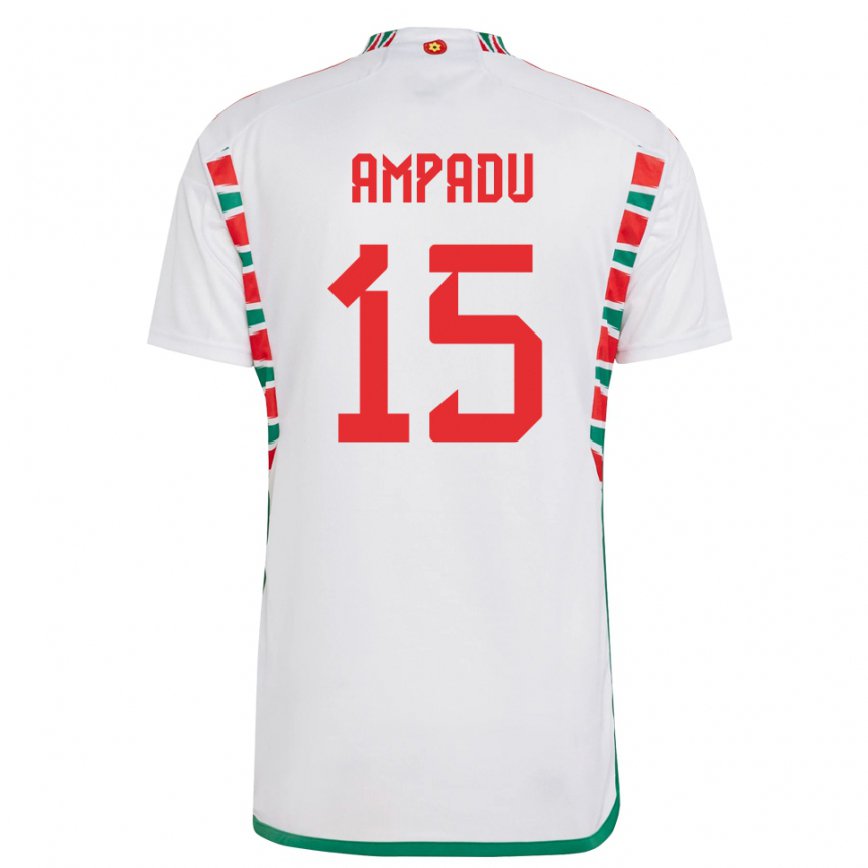 Hombre Camiseta Gales Ethan Ampadu #15 Blanco 2ª Equipación 22-24 Argentina