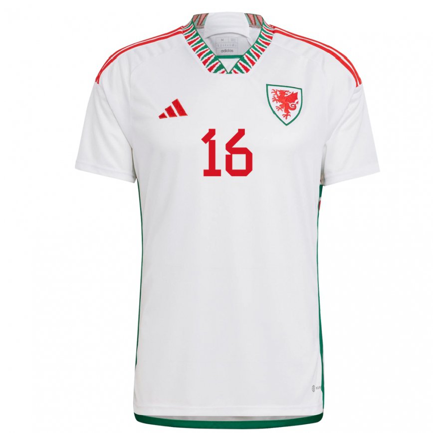 Hombre Camiseta Gales Joe Morrell #16 Blanco 2ª Equipación 22-24 Argentina