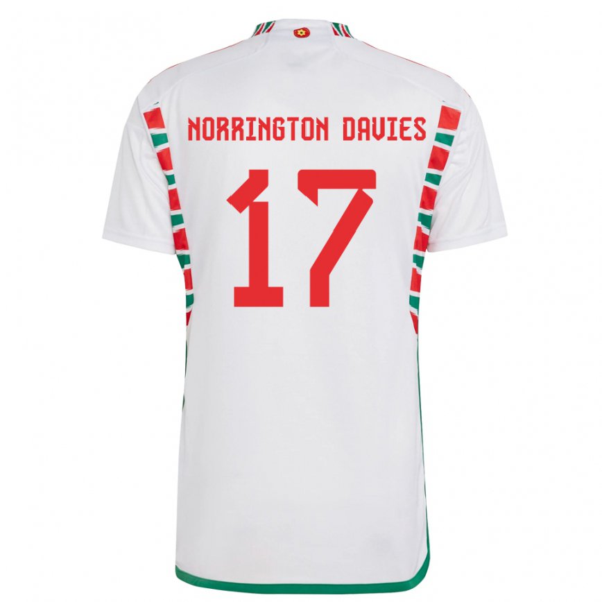 Hombre Camiseta Gales Rhys Norrington Davies #17 Blanco 2ª Equipación 22-24 Argentina