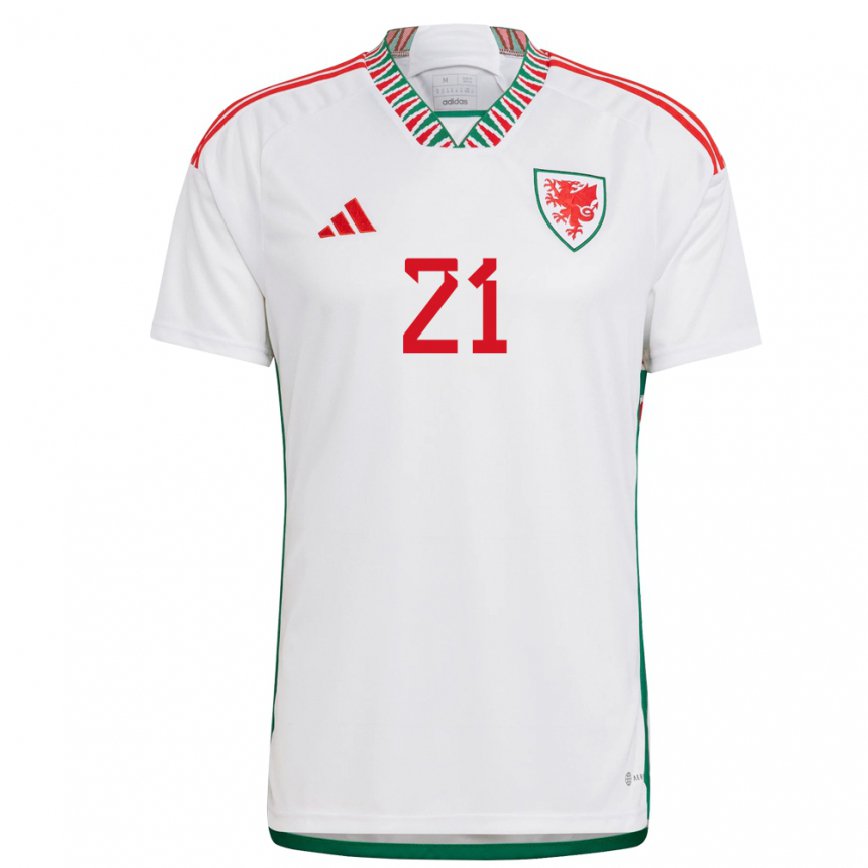 Hombre Camiseta Gales Tom King #21 Blanco 2ª Equipación 22-24 Argentina