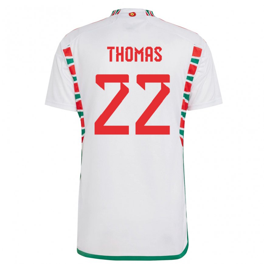 Hombre Camiseta Gales Sorba Thomas #22 Blanco 2ª Equipación 22-24 Argentina