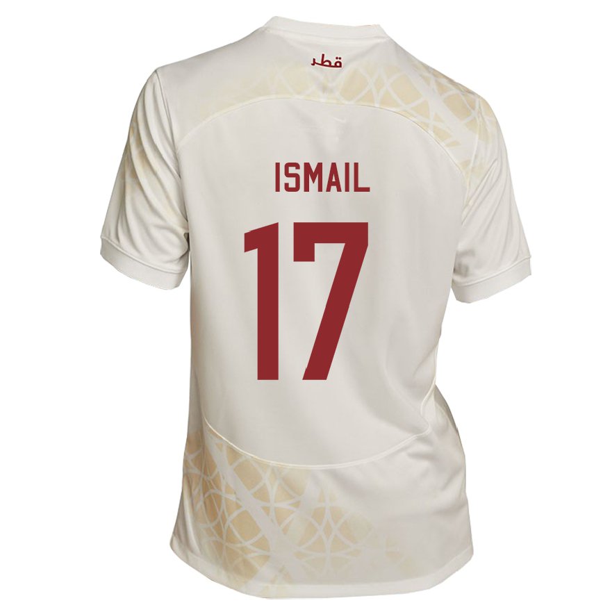 Hombre Camiseta Catar Ismail Mohamad #17 Beis Dorado 2ª Equipación 22-24 Argentina