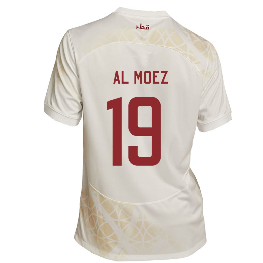 Hombre Camiseta Catar Almoez Ali #19 Beis Dorado 2ª Equipación 22-24 Argentina