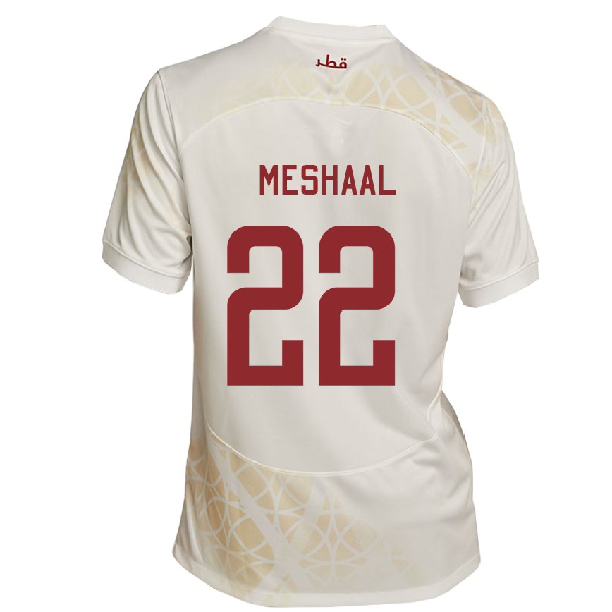 Hombre Camiseta Catar Meshaal Barsham #22 Beis Dorado 2ª Equipación 22-24 Argentina