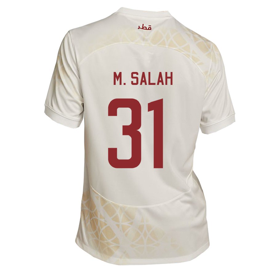 Hombre Camiseta Catar Salah Zakaria #31 Beis Dorado 2ª Equipación 22-24 Argentina