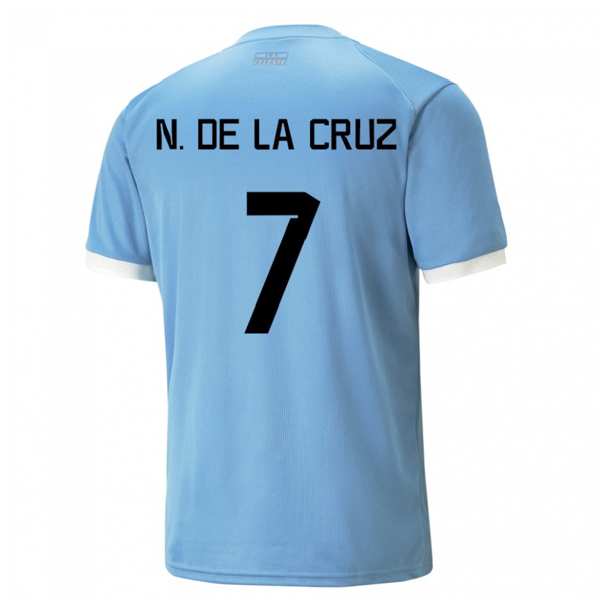 Mujer Camiseta Uruguay Nicolas De La Cruz #7 Azul 1ª Equipación 22-24 Argentina