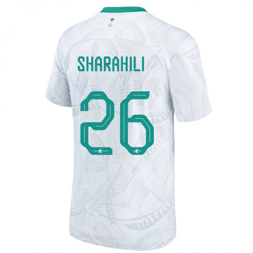 Mujer Camiseta Arabia Saudita Riyadh Sharahili #26 Blanco 1ª Equipación 22-24 Argentina