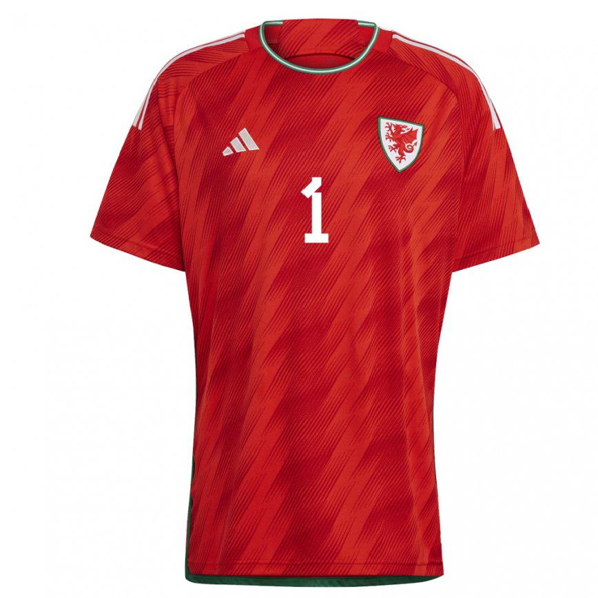 Mujer Camiseta Gales Wayne Hennessey #1 Rojo 1ª Equipación 22-24 Argentina