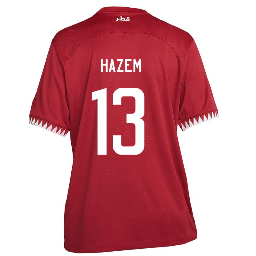 Mujer Camiseta Catar Hazem Shehata #13 Granate 1ª Equipación 22-24 Argentina