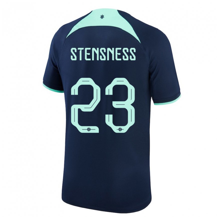 Mujer Camiseta Australia Gianni Stensness #23 Azul Oscuro 2ª Equipación 22-24 Argentina