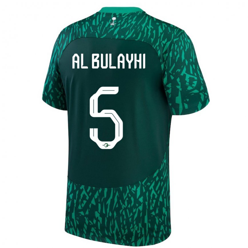 Mujer Camiseta Arabia Saudita Ali Al Bulayhi #5 Verde Oscuro 2ª Equipación 22-24 Argentina