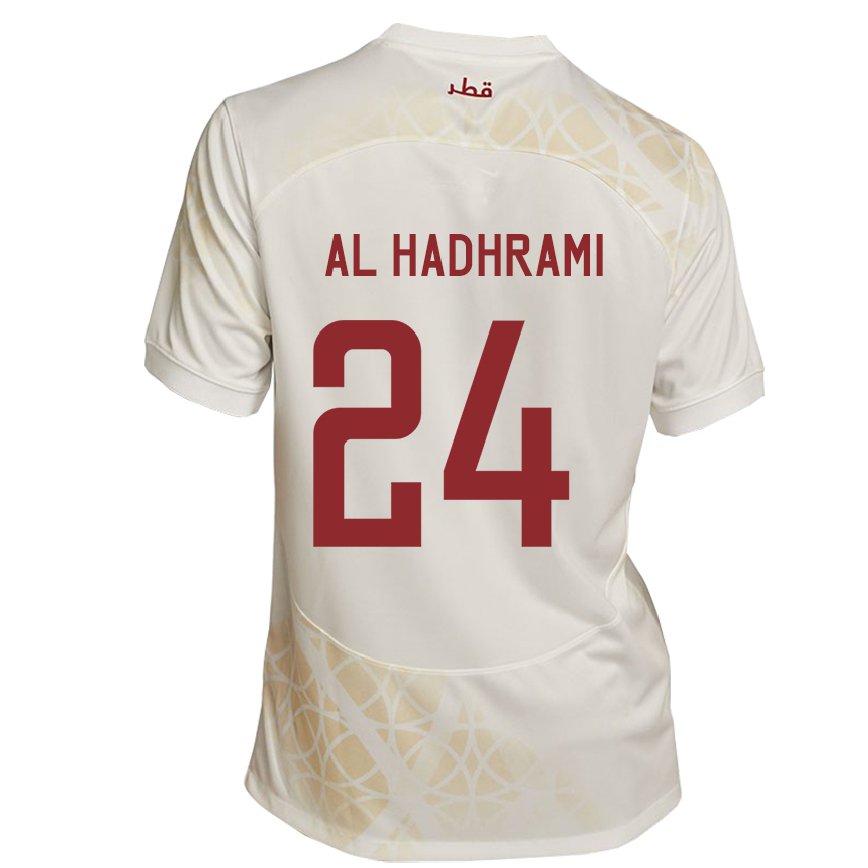 Mujer Camiseta Catar Naif Abdulraheem Al Hadhrami #24 Beis Dorado 2ª Equipación 22-24 Argentina