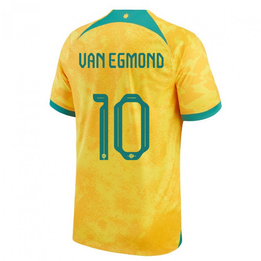 Niño Camiseta Australia Emily Van Egmond #10 Dorado 1ª Equipación 22-24 Argentina