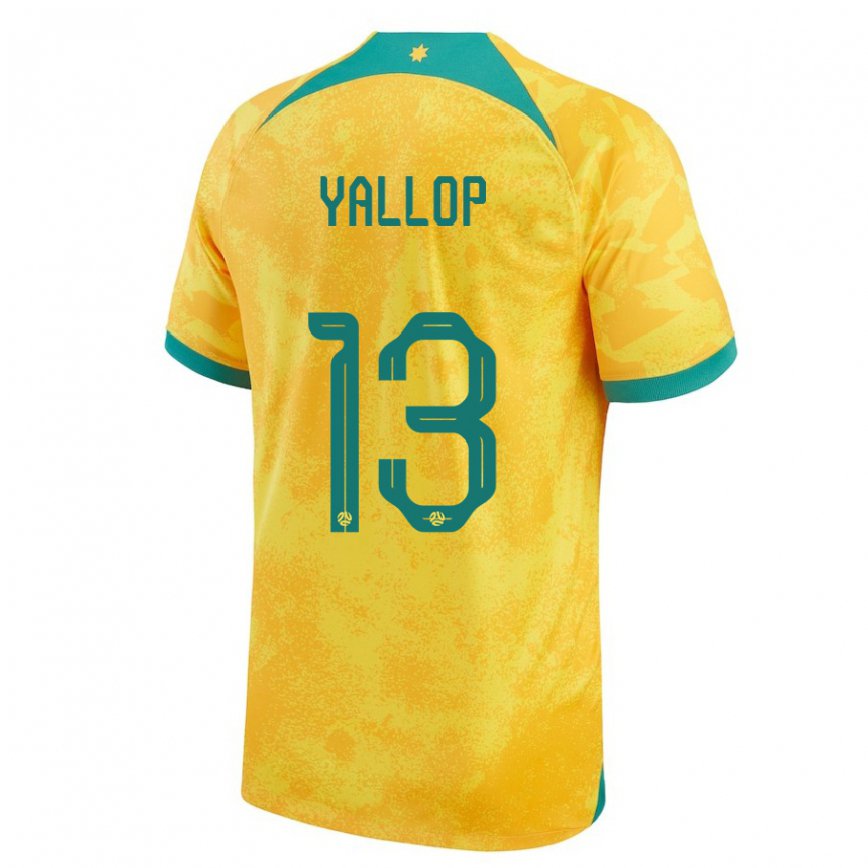 Niño Camiseta Australia Tameka Yallop #13 Dorado 1ª Equipación 22-24 Argentina