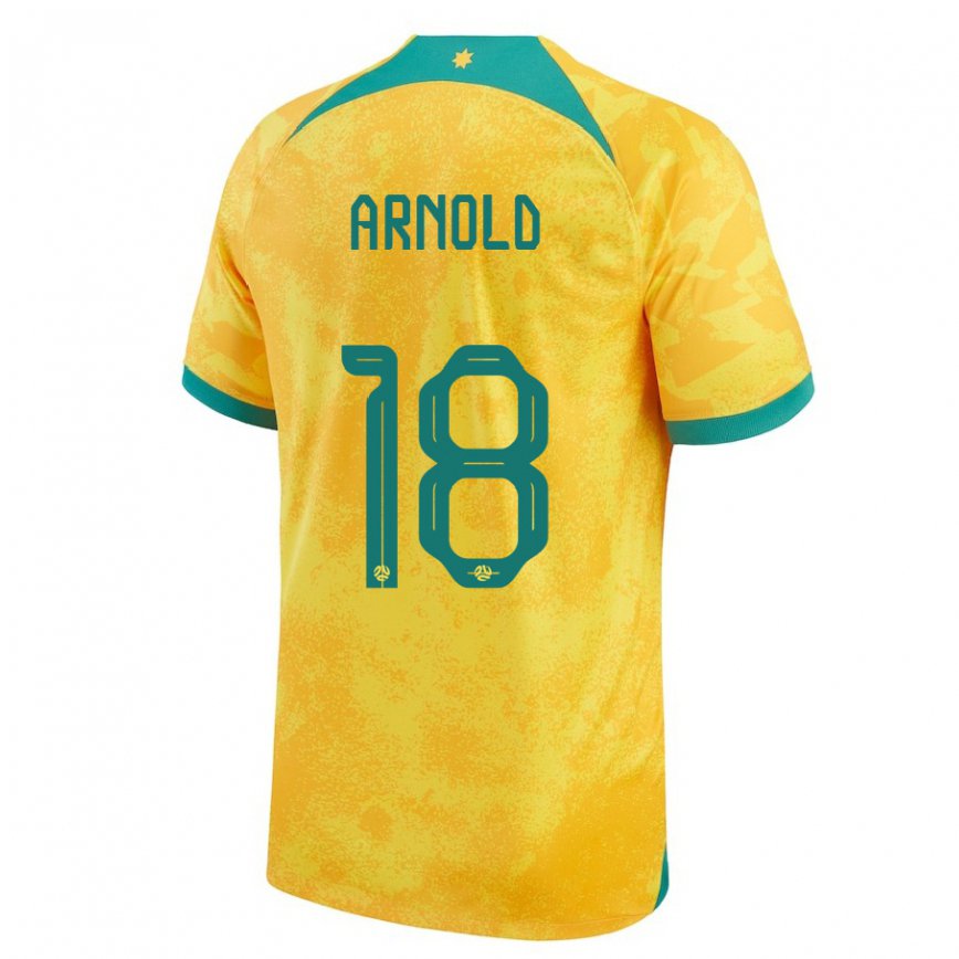 Niño Camiseta Australia Mackenzie Arnold #18 Dorado 1ª Equipación 22-24 Argentina