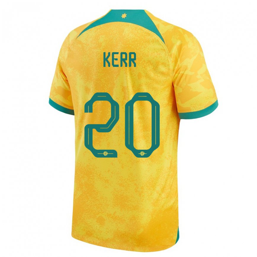 Niño Camiseta Australia Sam Kerr #20 Dorado 1ª Equipación 22-24 Argentina