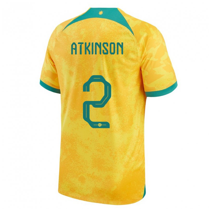 Niño Camiseta Australia Nathaniel Atkinson #2 Dorado 1ª Equipación 22-24 Argentina