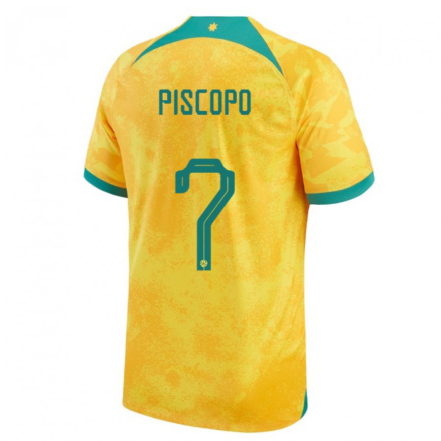 Niño Camiseta Australia Reno Piscopo #7 Dorado 1ª Equipación 22-24 Argentina