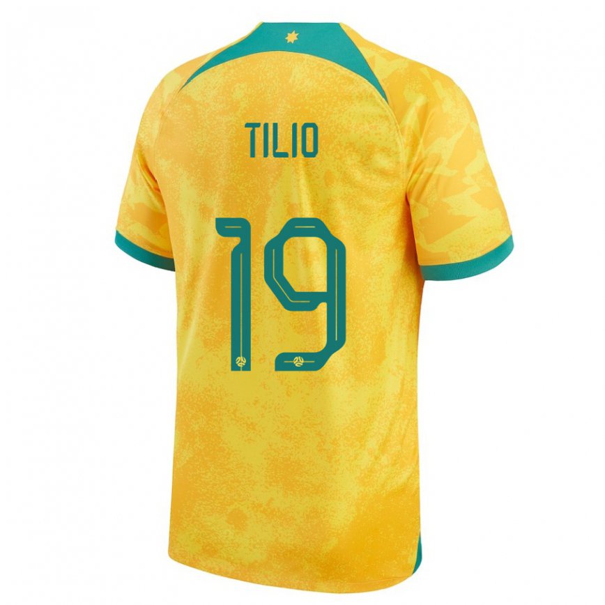 Niño Camiseta Australia Marco Tilio #19 Dorado 1ª Equipación 22-24 Argentina