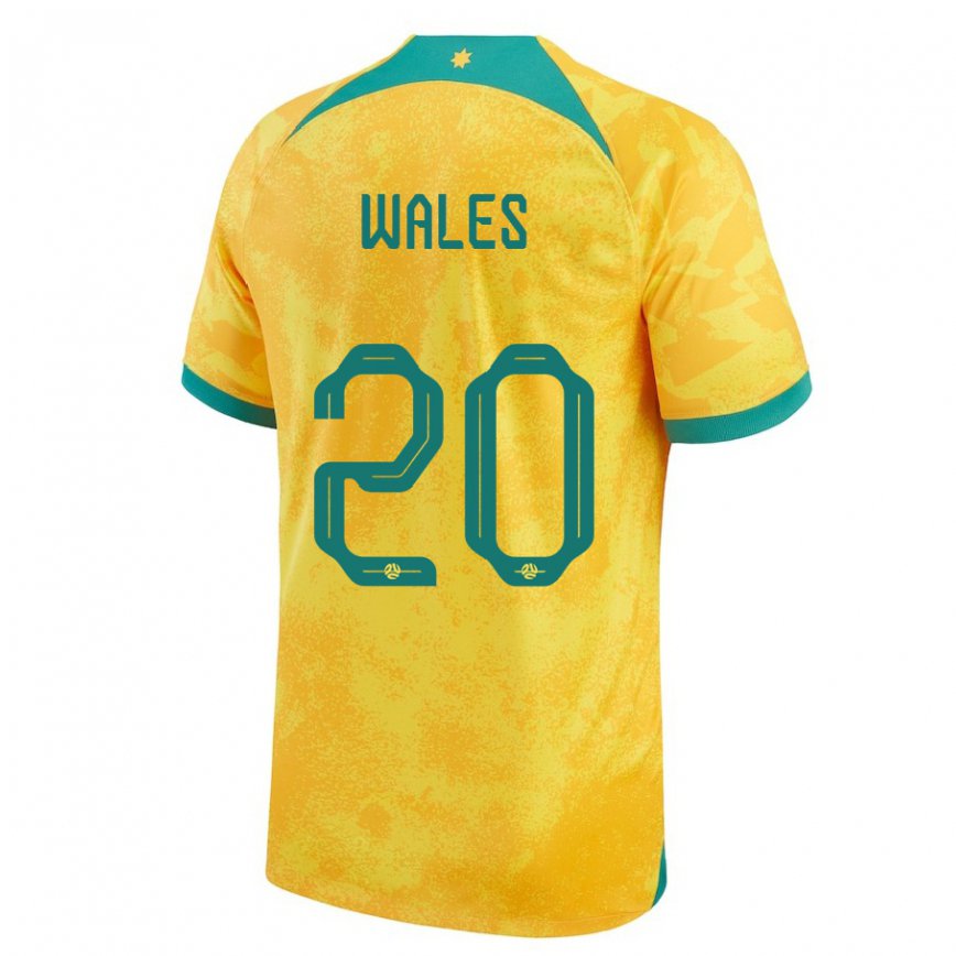 Niño Camiseta Australia Lachlan Wales #20 Dorado 1ª Equipación 22-24 Argentina