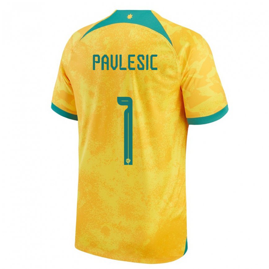 Niño Camiseta Australia Adam Pavlesic #1 Dorado 1ª Equipación 22-24 Argentina