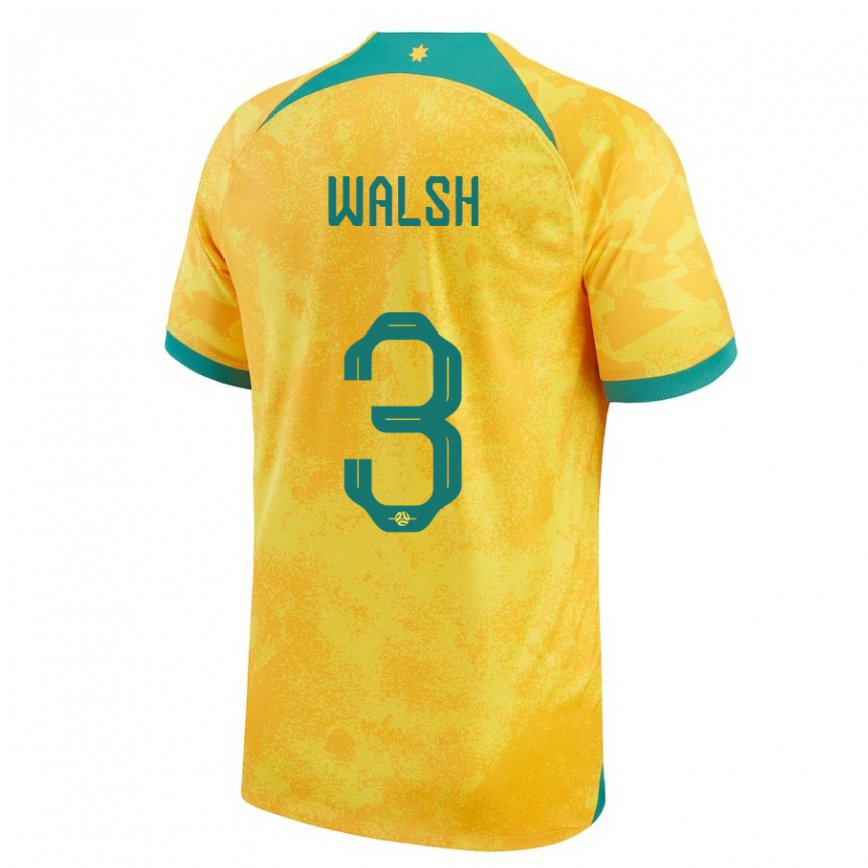 Niño Camiseta Australia Daniel Walsh #3 Dorado 1ª Equipación 22-24 Argentina