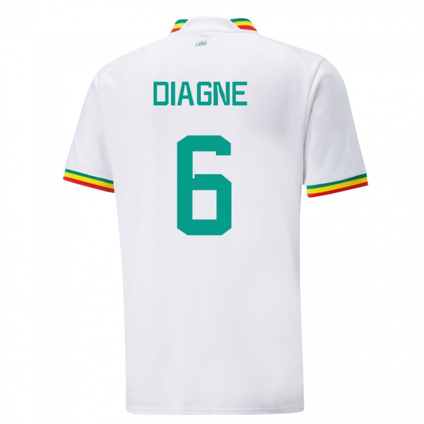 Niño Camiseta Senegal Edmee Diagne #6 Blanco 1ª Equipación 22-24 Argentina