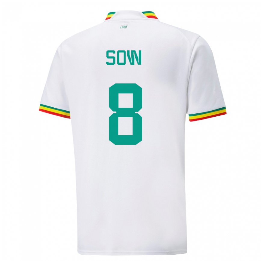 Niño Camiseta Senegal Mbayang Sow #8 Blanco 1ª Equipación 22-24 Argentina