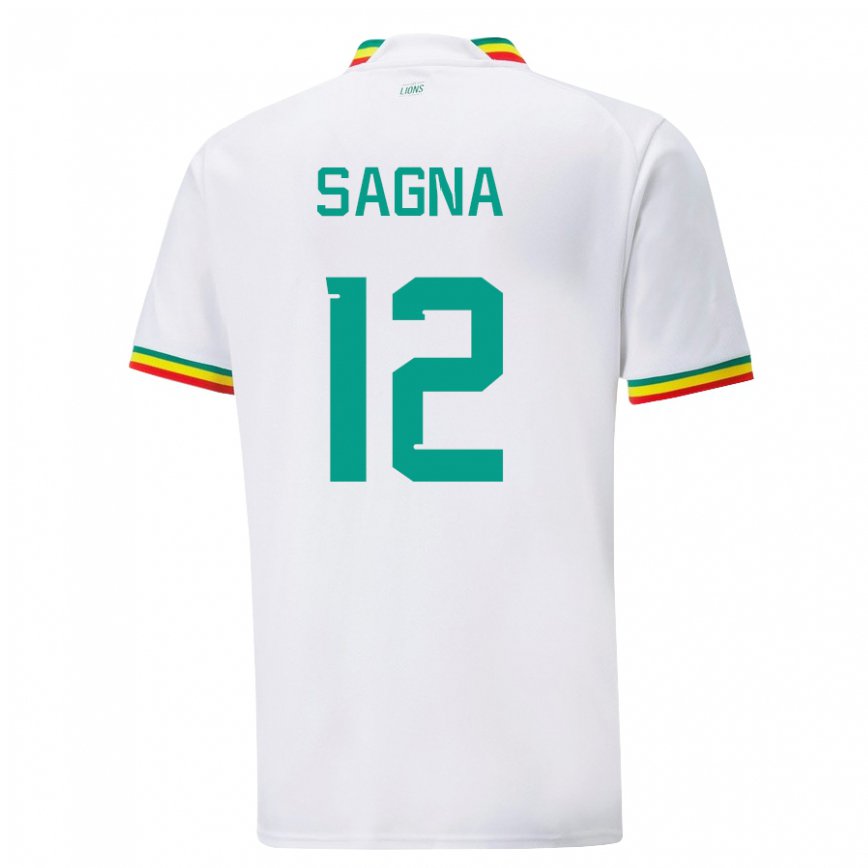 Niño Camiseta Senegal Safietou Sagna #12 Blanco 1ª Equipación 22-24 Argentina