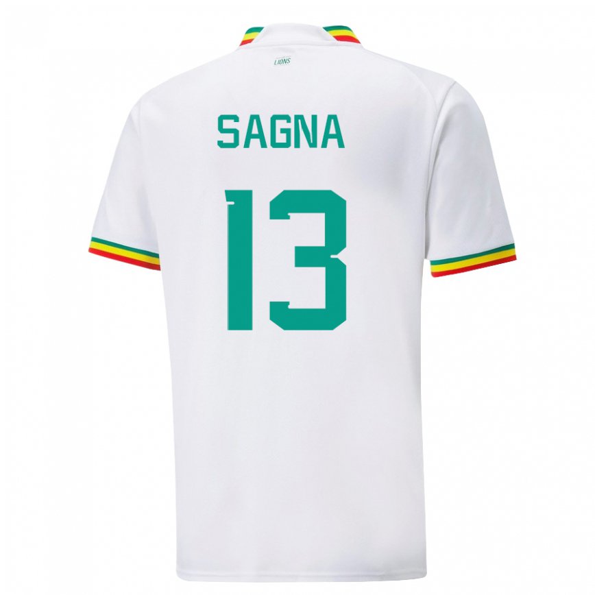 Niño Camiseta Senegal Jeannette Sagna #13 Blanco 1ª Equipación 22-24 Argentina