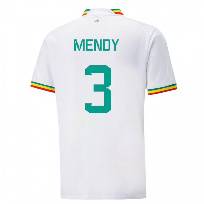 Niño Camiseta Senegal Formose Mendy #3 Blanco 1ª Equipación 22-24 Argentina