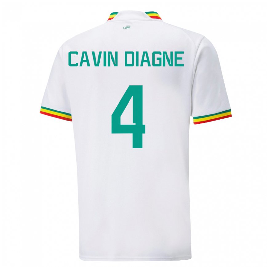 Niño Camiseta Senegal Cavin Diagne #4 Blanco 1ª Equipación 22-24 Argentina