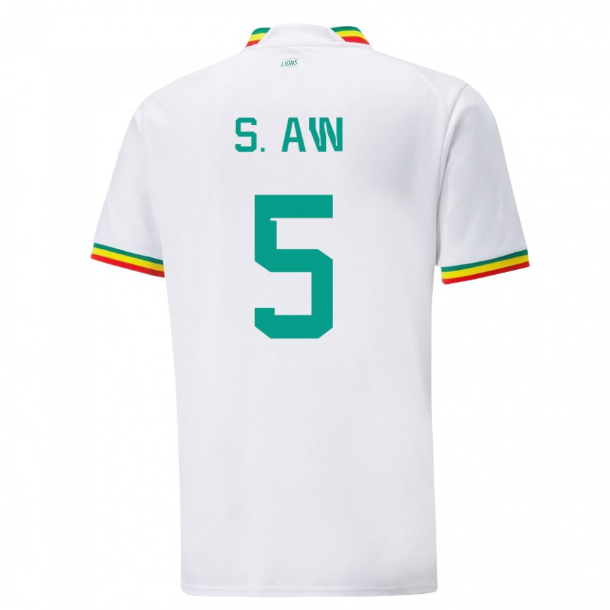 Niño Camiseta Senegal Souleymane Aw #5 Blanco 1ª Equipación 22-24 Argentina