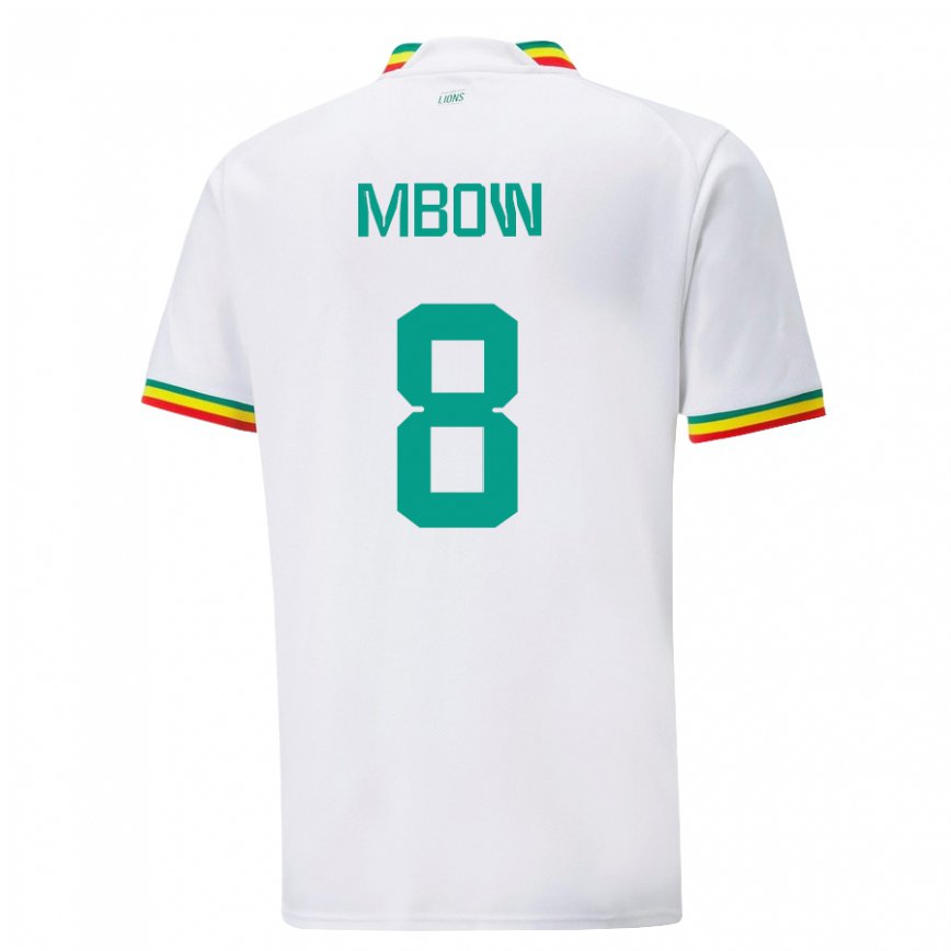 Niño Camiseta Senegal Mamadou Mbow #8 Blanco 1ª Equipación 22-24 Argentina