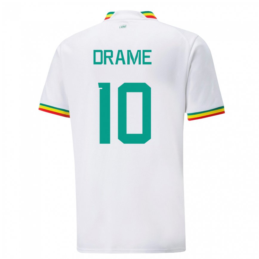 Niño Camiseta Senegal Ibrahima Drame #10 Blanco 1ª Equipación 22-24 Argentina