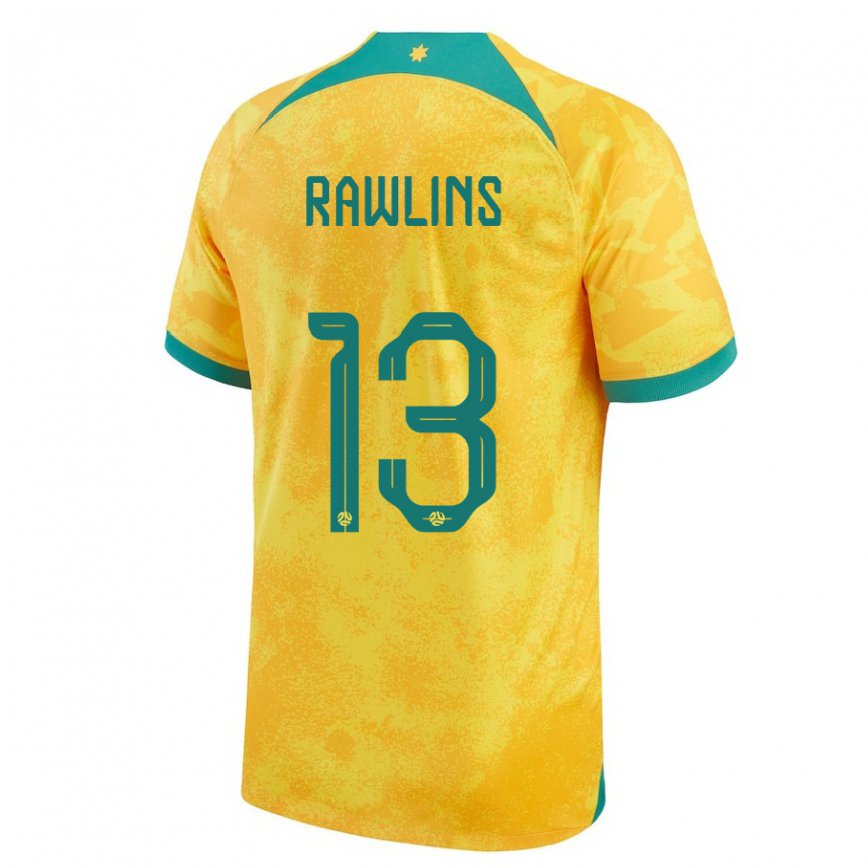 Niño Camiseta Australia Joshua Rawlins #13 Dorado 1ª Equipación 22-24 Argentina