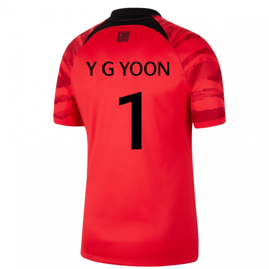 Niño Camiseta Corea Del Sur Yoon Young Geul #1 Negro Rojo 1ª Equipación 22-24 Argentina