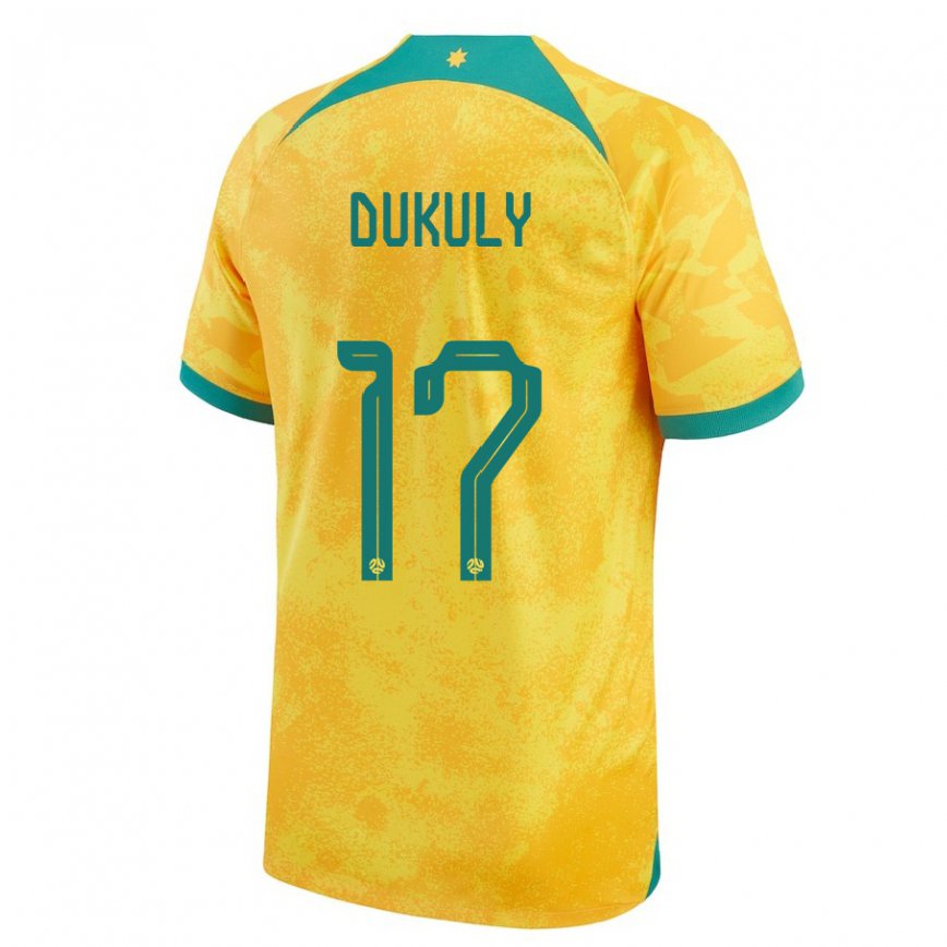 Niño Camiseta Australia Yaya Dukuly #17 Dorado 1ª Equipación 22-24 Argentina