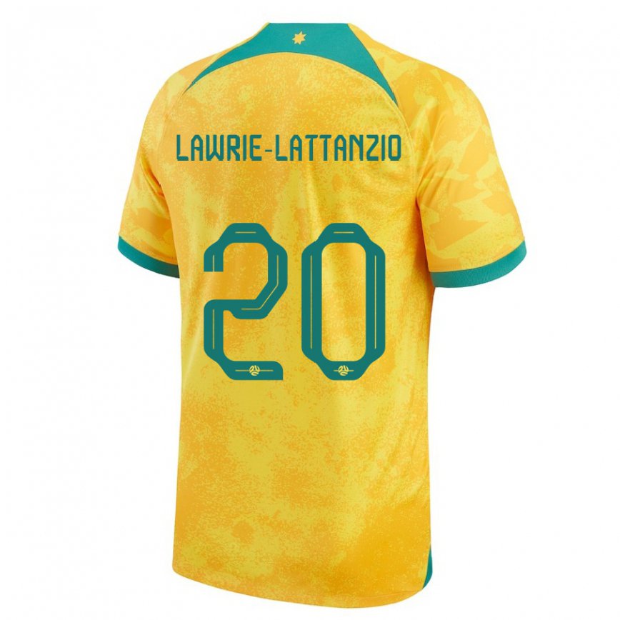 Niño Camiseta Australia Luis Lawrie Lattanzio #20 Dorado 1ª Equipación 22-24 Argentina