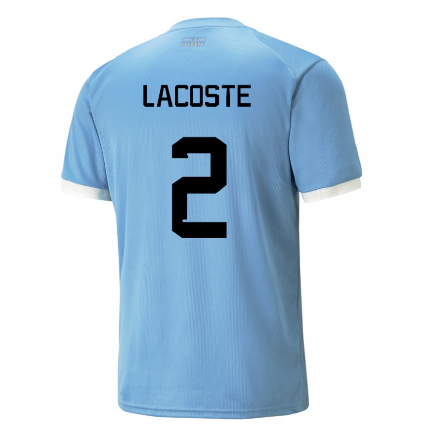 Niño Camiseta Uruguay Stephanie Lacoste #2 Azul 1ª Equipación 22-24 Argentina