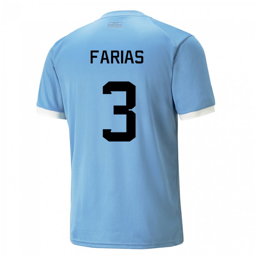 Niño Camiseta Uruguay Daiana Farias #3 Azul 1ª Equipación 22-24 Argentina