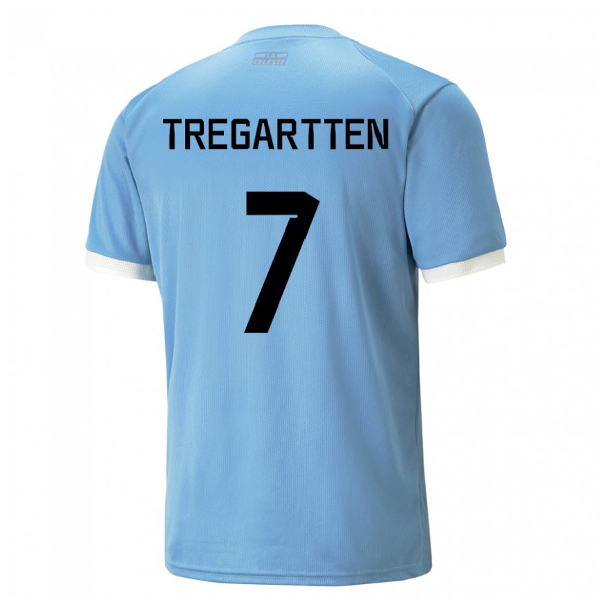 Niño Camiseta Uruguay Stephanie Tregartten #7 Azul 1ª Equipación 22-24 Argentina