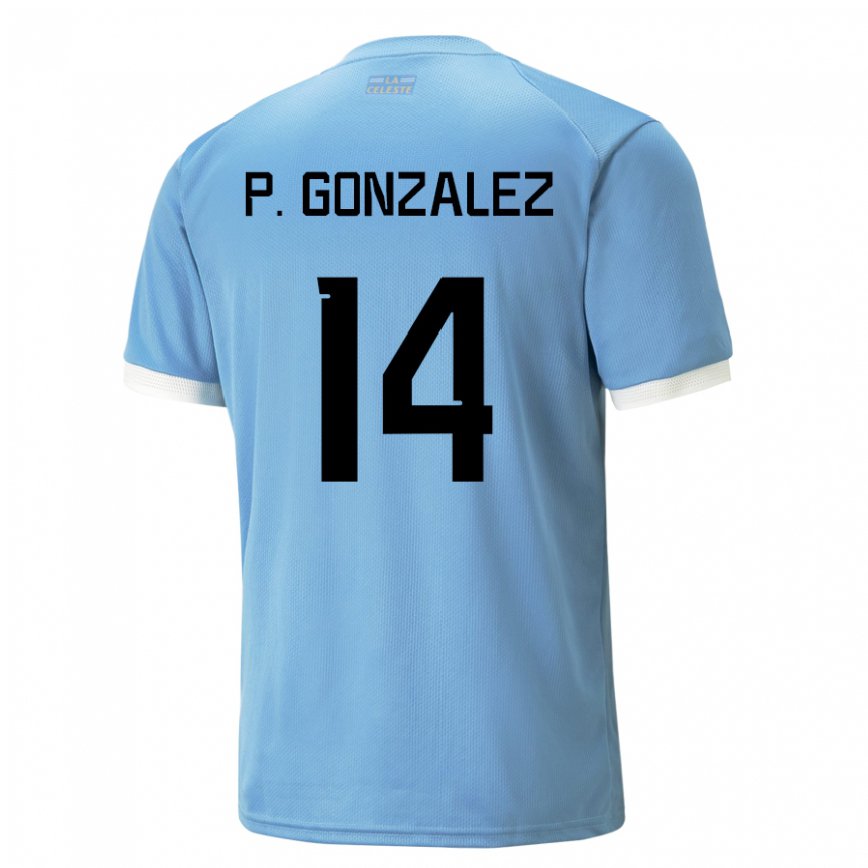 Niño Camiseta Uruguay Pilar Gonzalez #14 Azul 1ª Equipación 22-24 Argentina