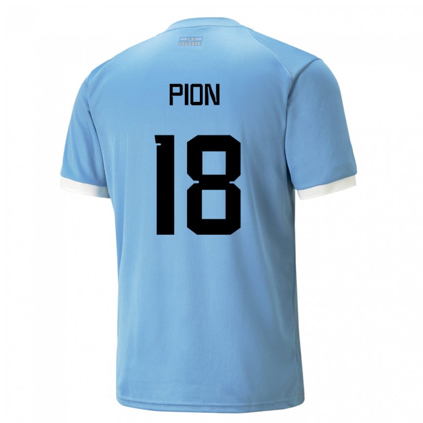 Niño Camiseta Uruguay Mariana Pion #18 Azul 1ª Equipación 22-24 Argentina