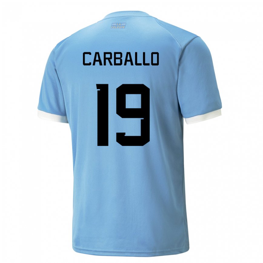 Niño Camiseta Uruguay Wendy Carballo #19 Azul 1ª Equipación 22-24 Argentina